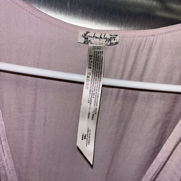 Free People L Perfect Morning One Piece Jumpsuit Pink Lace V Neck Long Sleeve - Picture 4 of 16